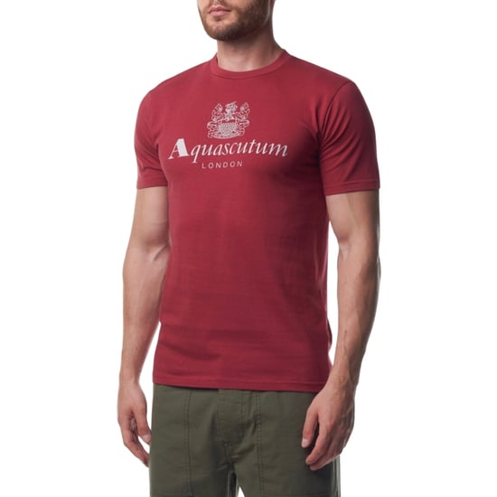 Camiseta Aquascutum Active Beach Basic Con Logo Grande En Burdeos - Image 3