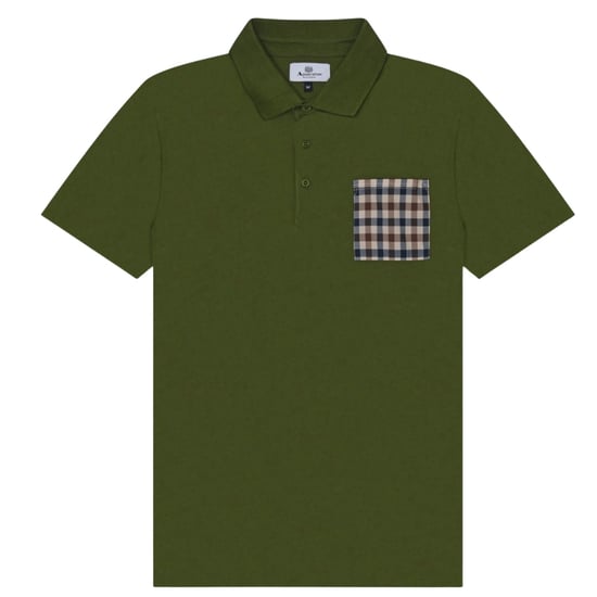 Polo Aquascutum Active Beach Sailor Check Polo Verde Militar - Image 1