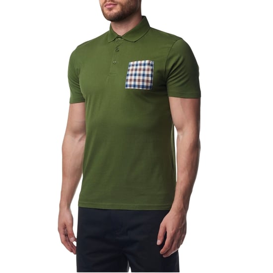 Polo Aquascutum Active Beach Sailor Check Polo Verde Militar - Image 3