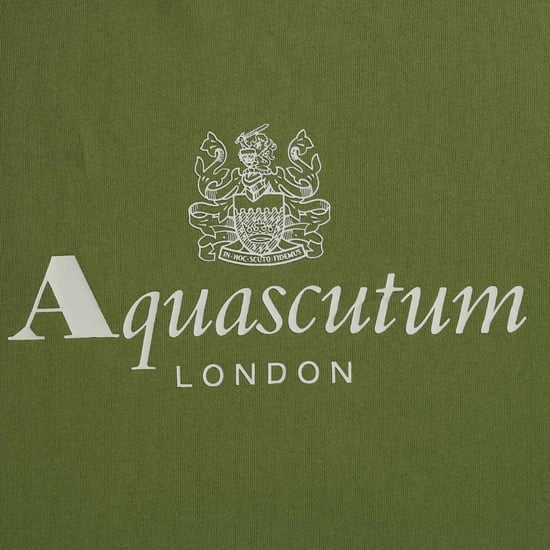 Sudadera Aquascutum Active Con Cuello Redondo Y Logotipo Grande, Color Verde Militar - Image 3