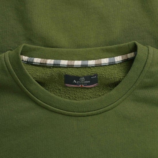 Sudadera Aquascutum Active Con Cuello Redondo Y Logotipo Grande, Color Verde Militar - Image 4