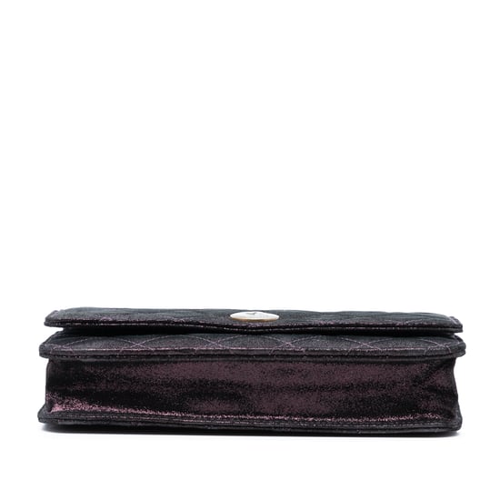 Cartera con cadena de terciopelo acolchado iridiscente de cordero tartán de segunda mano - Image 3