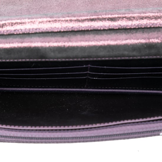 Cartera con cadena de terciopelo acolchado iridiscente de cordero tartán de segunda mano - Image 4