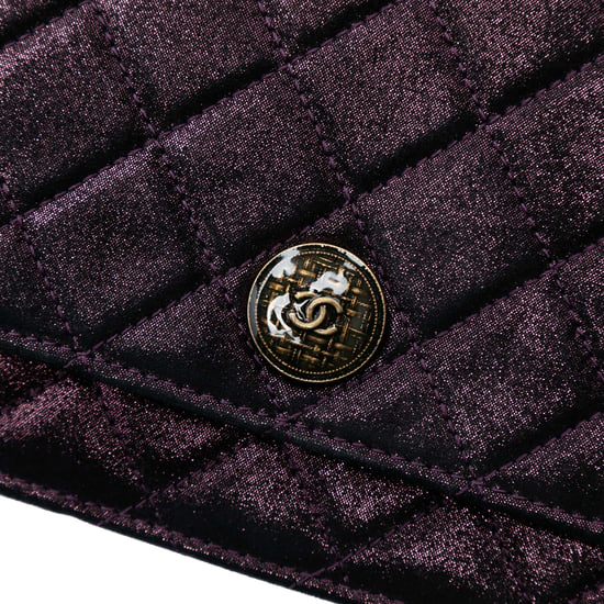 Cartera con cadena de terciopelo acolchado iridiscente de cordero tartán de segunda mano - Image 6