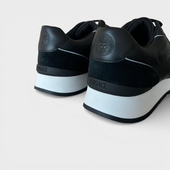 Zapatillas de Cuero Mixto para Hombre Versace Negros - Image 5