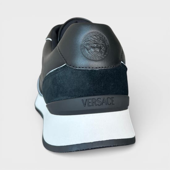 Zapatillas de Cuero Mixto para Hombre Versace Negros - Image 6