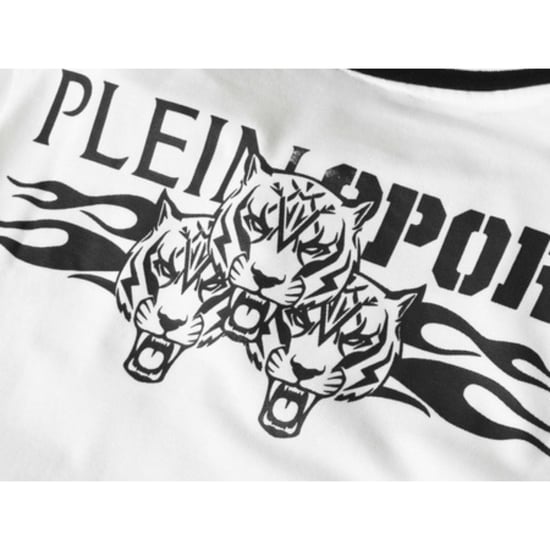 Polo Blanco Plein Sport Con Cuello Con Ribete Doble Y Diseño De Tigre En La Espalda - Image 3