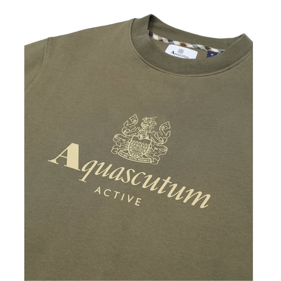 Aquascutum Active Big Logo Crewneck Verde Militar - Image 3