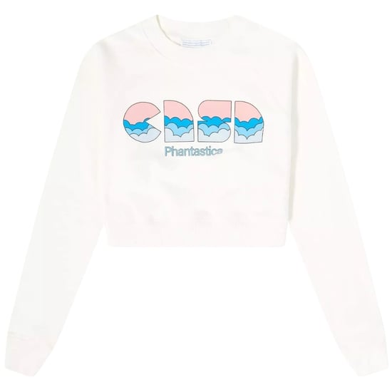 Sudadera Corta Blanca Serigrafiada Casablanca Casa Clouds - Image 1