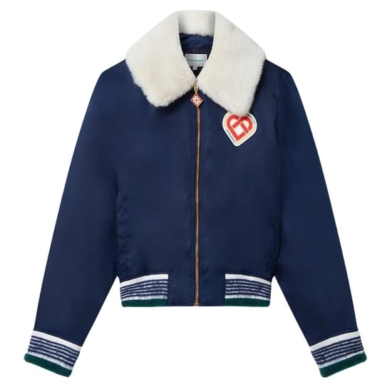 Chaqueta Bomber De Nailon Azul Marino De Casablanca - Image 1