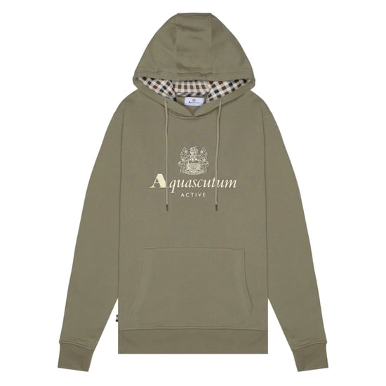 Sudadera Con Capucha Aquascutum Active Big Logo Verde Militar - Image 1
