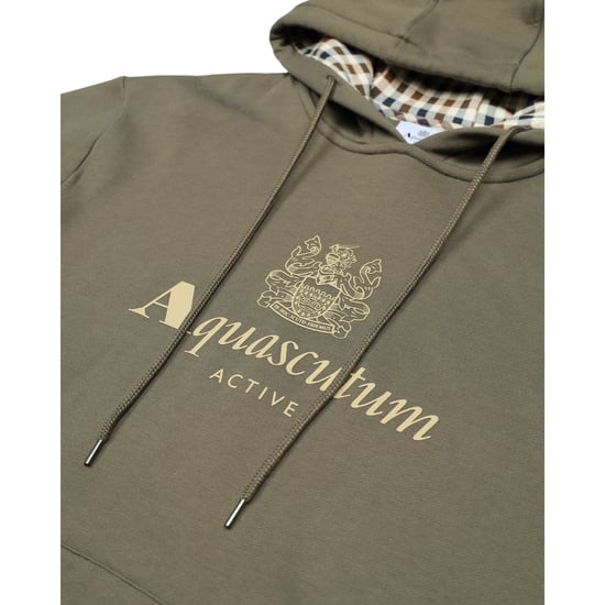 Sudadera Con Capucha Aquascutum Active Big Logo Verde Militar - Image 3