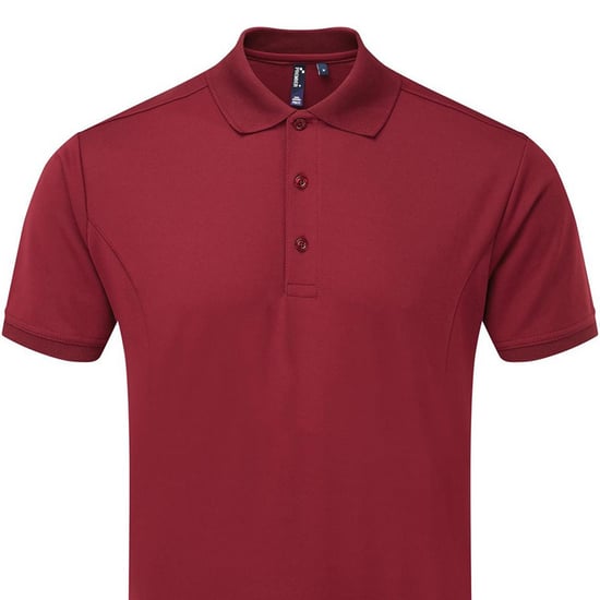 Premier Mens Coolchecker Polo Shirt (Burgundy) - Image 2