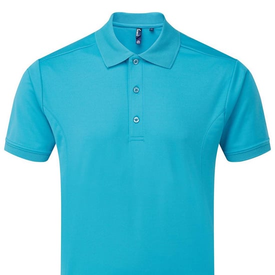 Premier Mens Coolchecker Polo Shirt (Turquoise) - Image 2