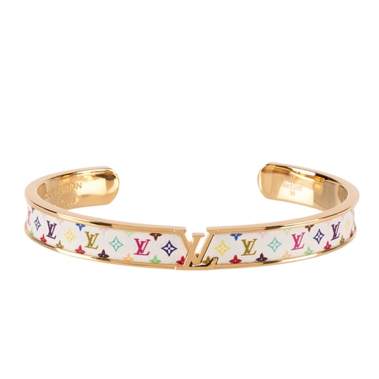 Louis Vuitton Ltd. Ed. LV x Takashi Murakami LV Initiales Bracelet Medium en Blanco/Multicolor Lienzo recubierto - Image 1