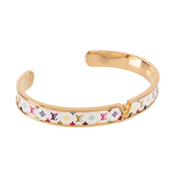 Louis Vuitton Ltd. Ed. LV x Takashi Murakami LV Initiales Bracelet Medium en Blanco/Multicolor Lienzo recubierto - Image 2