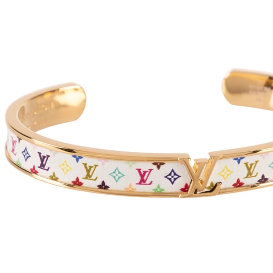 Louis Vuitton Ltd. Ed. LV x Takashi Murakami LV Initiales Bracelet Medium en Blanco/Multicolor Lienzo recubierto - Image 3