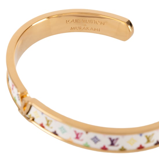 Louis Vuitton Ltd. Ed. LV x Takashi Murakami LV Initiales Bracelet Medium en Blanco/Multicolor Lienzo recubierto - Image 4