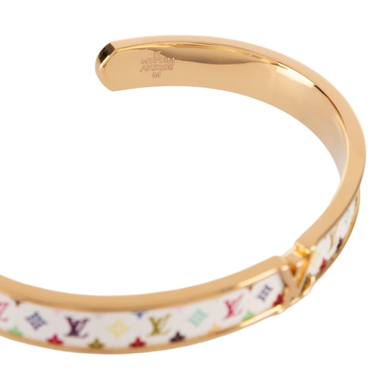 Louis Vuitton Ltd. Ed. LV x Takashi Murakami LV Initiales Bracelet Medium en Blanco/Multicolor Lienzo recubierto - Image 5