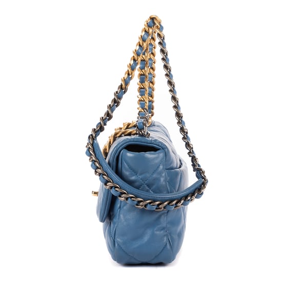 Chanel Classic 19 Flap en Blue Cuero de ternero - Image 3