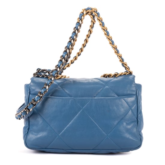 Chanel Classic 19 Flap en Blue Cuero de ternero - Image 5