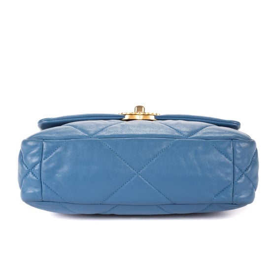 Chanel Classic 19 Flap en Blue Cuero de ternero - Image 6