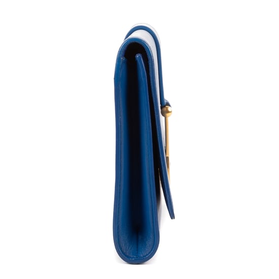 Yves Saint Laurent Ligne-Y Clutch Small en Blue Cuero de ternero - Image 4