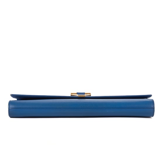 Yves Saint Laurent Ligne-Y Clutch Small en Blue Cuero de ternero - Image 6