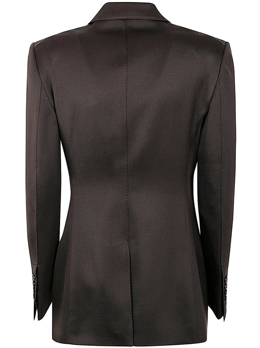 Chaqueta Doble Pecho de Seda y Lana en Twill - Image 2