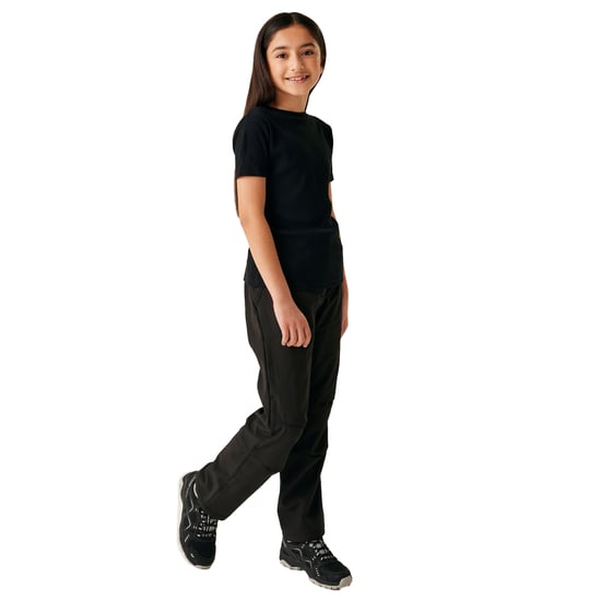 Regatta Childrens/Kids Softshell Hiking Trousers (Black) - Image 4