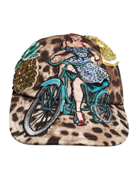 Gorra de bicicleta con estampado de leopardo - Image 2