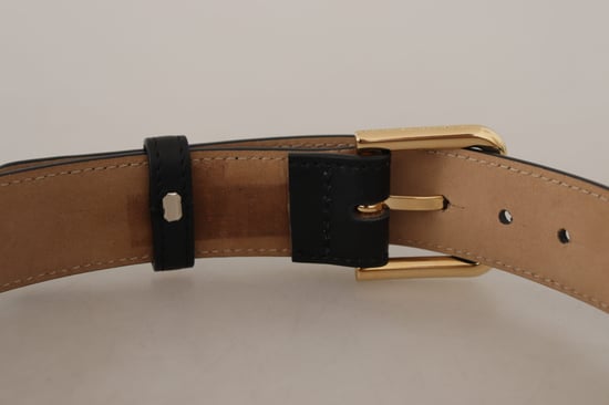 Cinturón de Cuero Negro Hebilla Dorada - Image 6