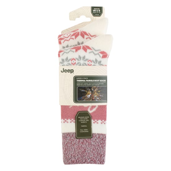2 Pares de Calcetines Térmicos con Diseño Fairisle para Damas, Calcetines Cálidos de Invierno - Image 2