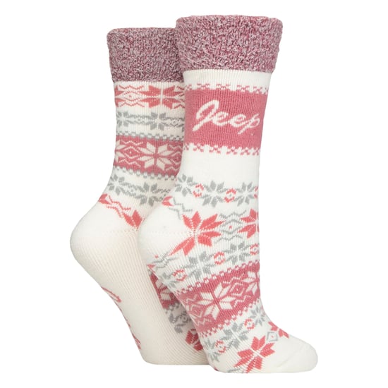 2 Pares de Calcetines Térmicos con Diseño Fairisle para Damas, Calcetines Cálidos de Invierno - Image 3