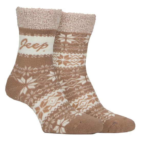 2 Pares de Calcetines Térmicos para Damas con Patrón Fairisle Calcetines Cálidos de Invierno - Image 1