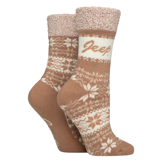 2 Pares de Calcetines Térmicos para Damas con Patrón Fairisle Calcetines Cálidos de Invierno - Image 3