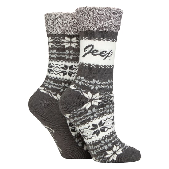 2 Pares de Calcetines Térmicos de Fair Isle para Damas, Calcetines Cálidos de Invierno - Image 3