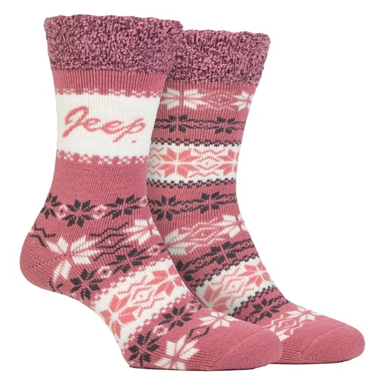 2 Pares de Calcetines Térmicos de Fair Isle para Damas, Calcetines Cálidos de Invierno - Image 1