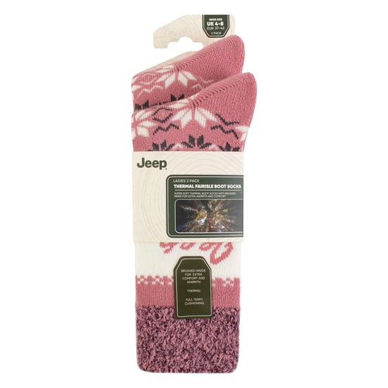 2 Pares de Calcetines Térmicos de Fair Isle para Damas, Calcetines Cálidos de Invierno - Image 2