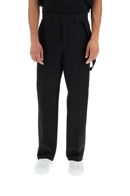 Pantalón de pierna ancha de algodón negro - Image 1