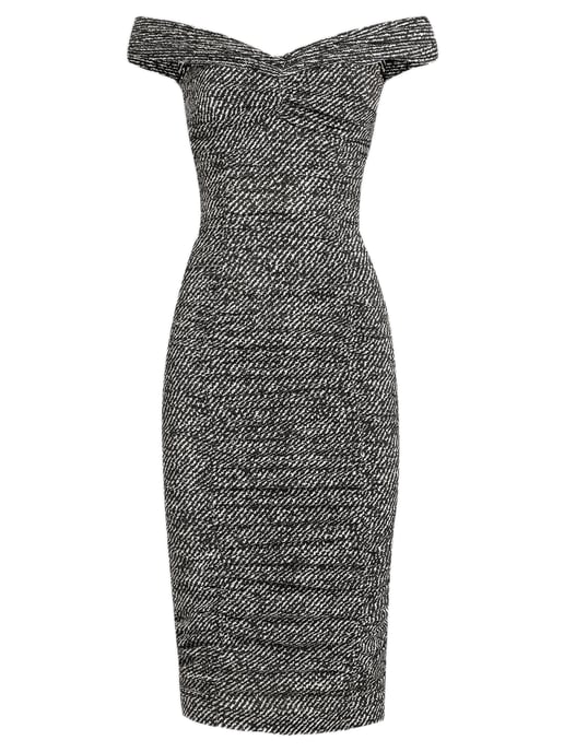 Vestido de Impresión Diagonal en Mezcla de Seda - Image 3