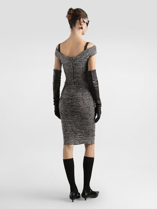 Vestido de Impresión Diagonal en Mezcla de Seda - Image 4