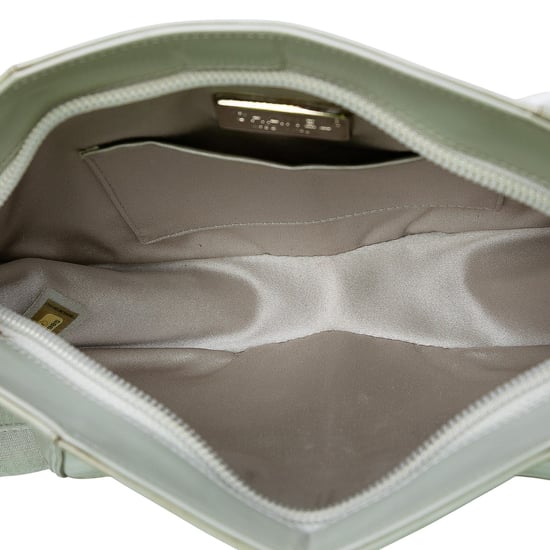 Clutch de muñeca de piel de cordero perlada de segunda mano Midnight Swim - Image 5