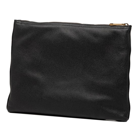 Cartera de mano con logo de cuero mediana de segunda mano - Image 2