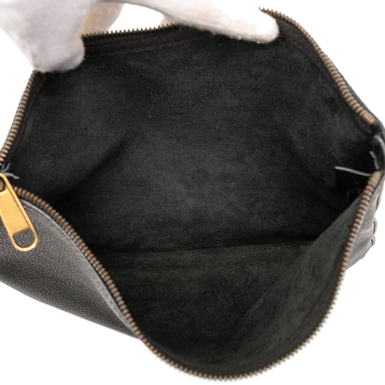 Cartera Clutch de Cuero con Logo de Talla Mediana de Segunda Mano - Image 4