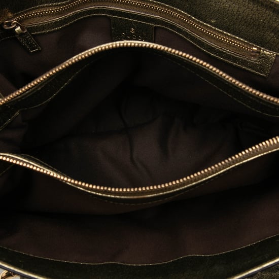 Bolso de mano de metal bambú de piel de ternera metálica de segunda mano - Image 4