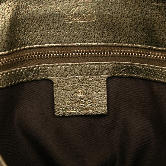 Bolso de mano de metal bambú de piel de ternera metálica de segunda mano - Image 5