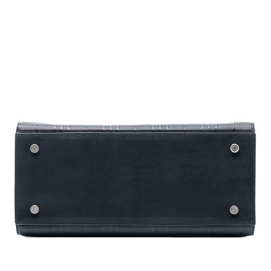 Bolso de mano de cuero grabado con cheque de casa de segunda mano - Image 3