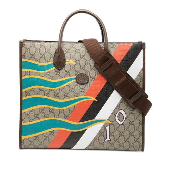 Bolso Tote Retro Interlocking G de piel de ternera Gg Supreme 100 Aniversario Centum Mediano de segunda mano - Image 1