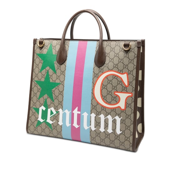Bolso Tote Retro Interlocking G de piel de ternera Gg Supreme 100 Aniversario Centum Mediano de segunda mano - Image 2